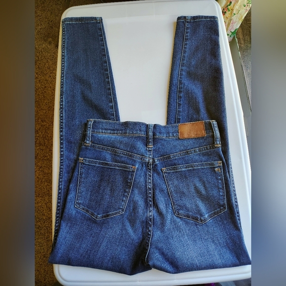 Madewell women's 10" high-rise skinny blue stretch denim jeans sz 26. - Picture 5 of 16